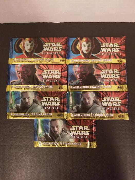 Lot of 7 Star Wars Ep1 Trading Cards Sealed Packs