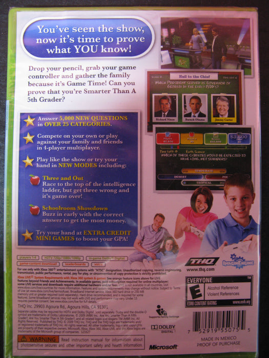 Xbox 360 Are You Smarter Than A 5th Grader? Game Time