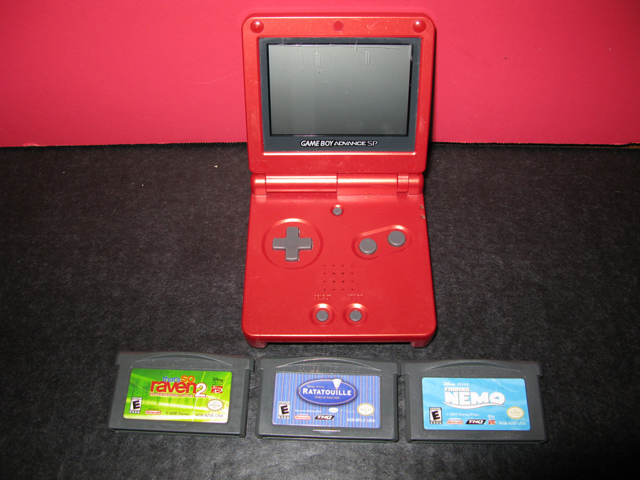 Nintendo Game Boy Advanced SP with 3 Games