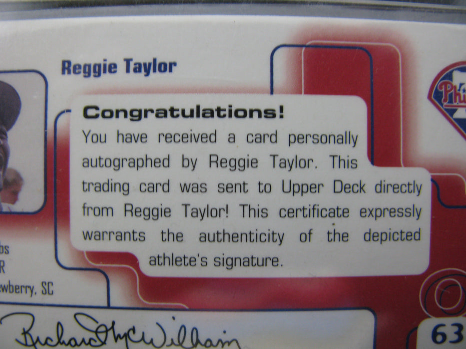 Autographed Reggie Taylor Signature Edition Card Phillies