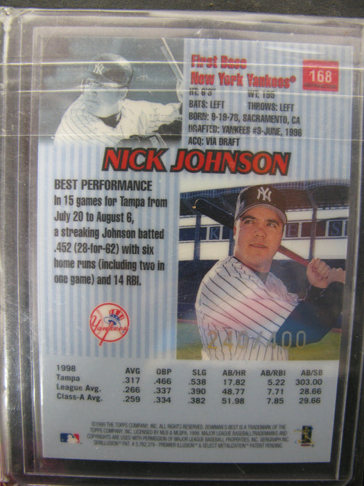 1999 Nick Johnson New York Yankees #168 Rookie Card