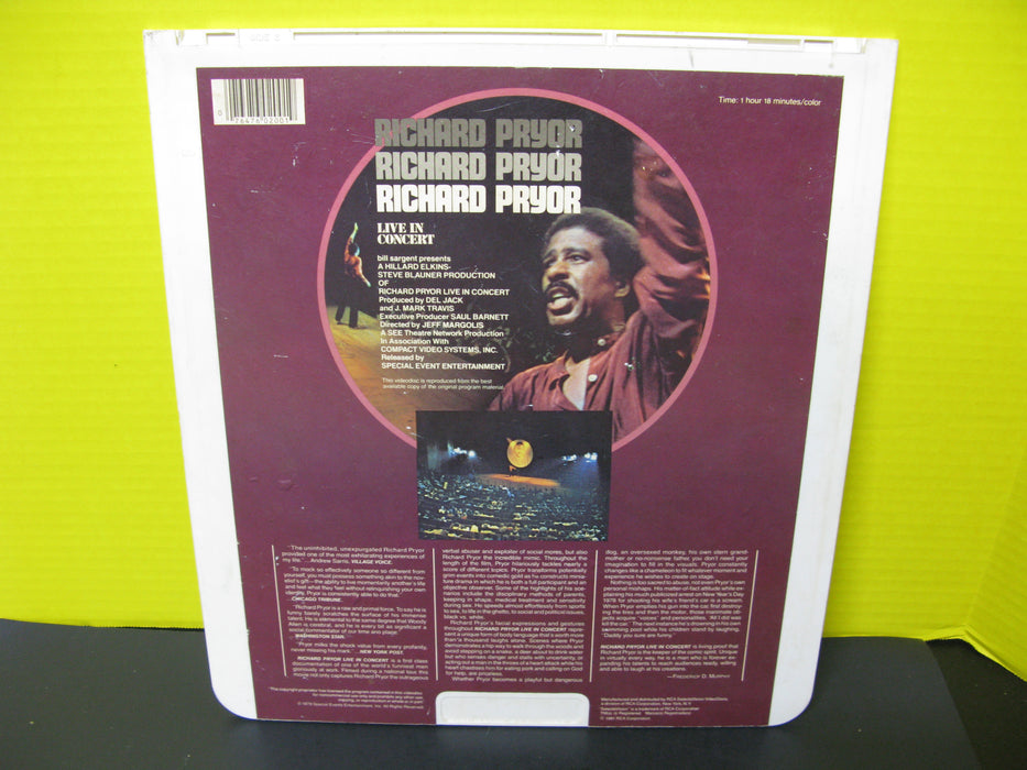 Richard Pryor Live in Concert Ced Video Disk