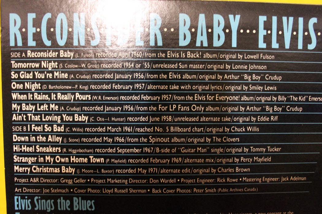 Elvis Presley- Reconsider Baby Vinyl Record