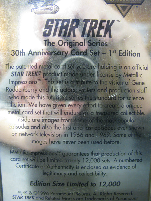 First Edition Star Trek The Original Series: 30th Anniversary - 20 All Metal Collector Cards