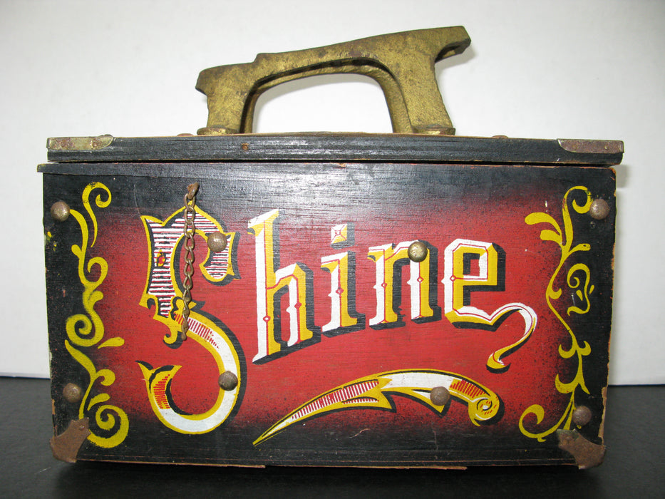 Vintage Antique 5 Cents Shoe Shine Box