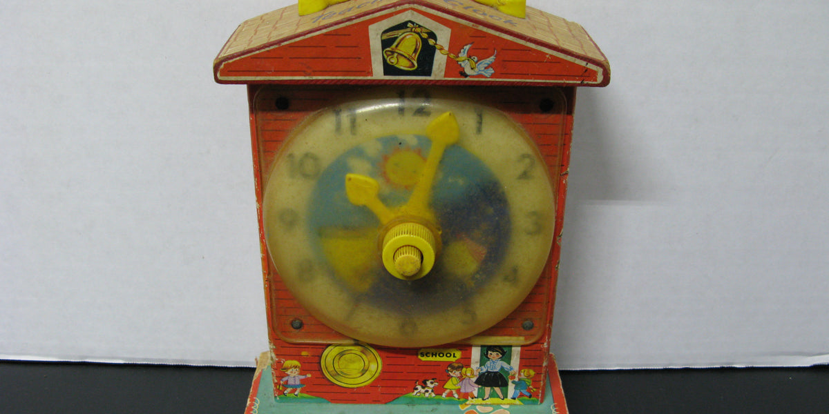 Vintage fisher price music box store teaching clock