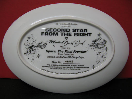 'Second Star from the Right' Star Trek Collectors Plate