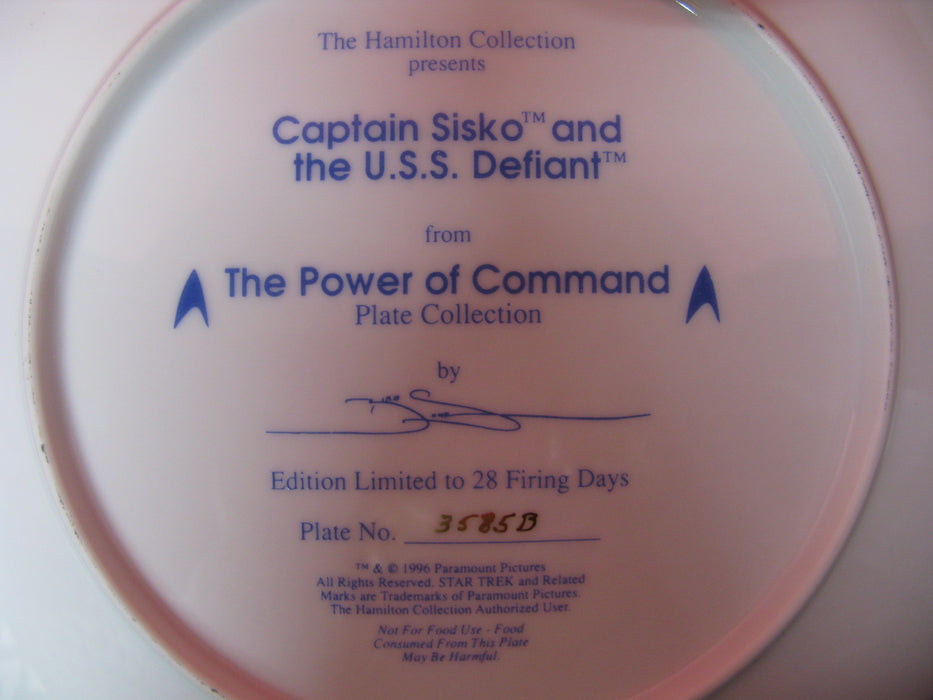 'Captain Sisko and the U.S.S. Defiant' Star Trek Collectors Plate