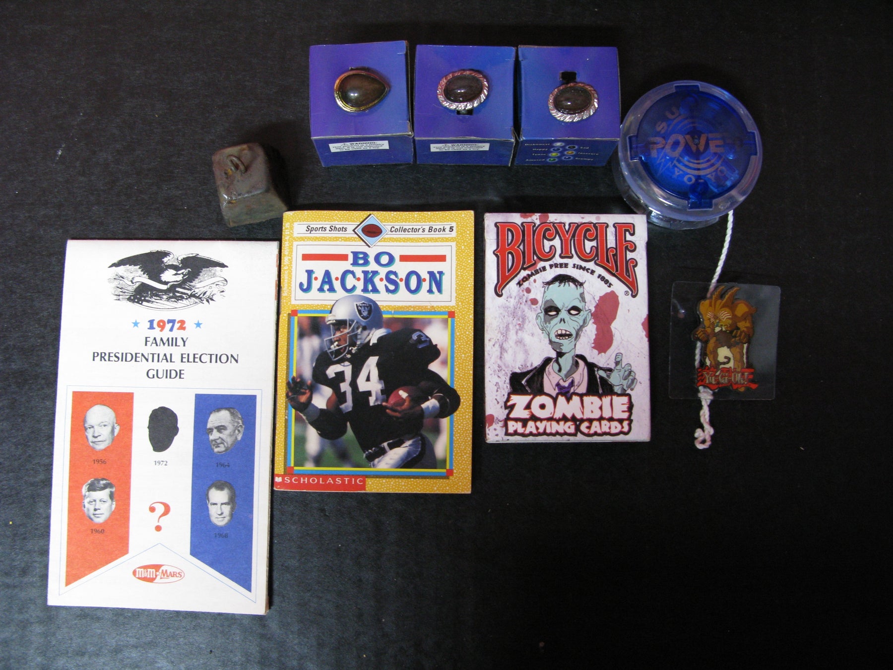 Hodge-Podge: Super Power Yo-Yo, 3 mood rings, Zombie Playing Cards, etc.