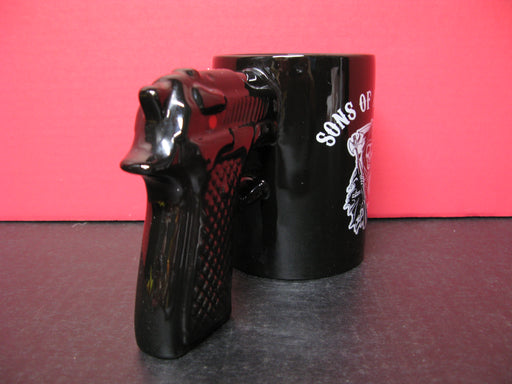 Sons Of Anarchy Skull Samcro Gun Handle Pistol Mug Ceramic