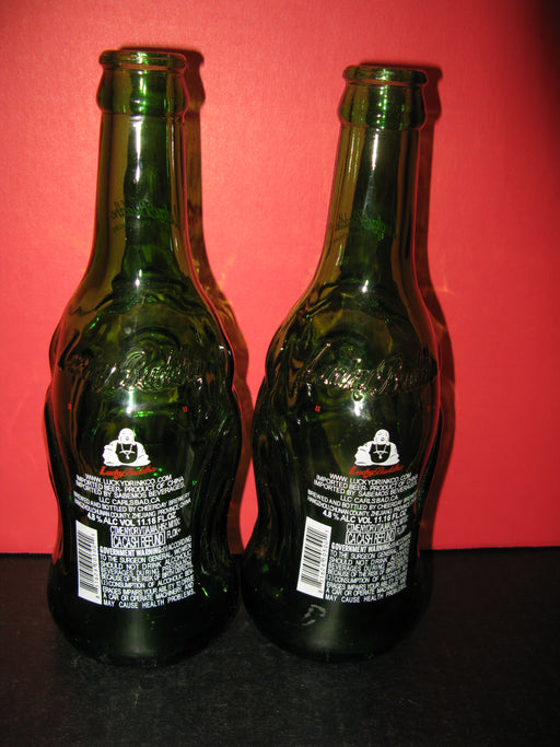 2 Glass "Lucky Buddah" Bottles