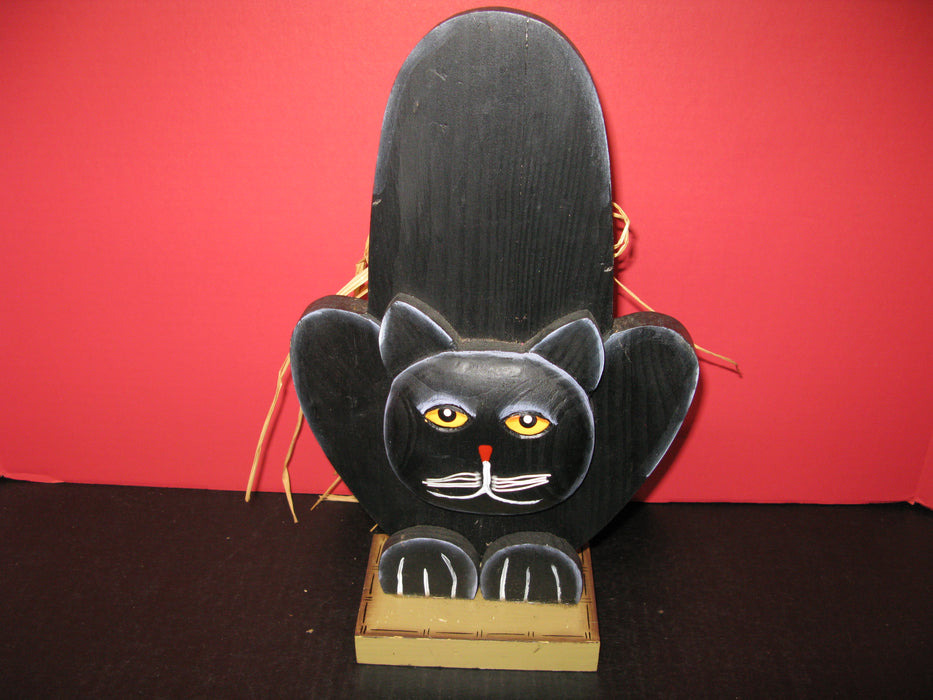 2 Wooden Display Black Cats