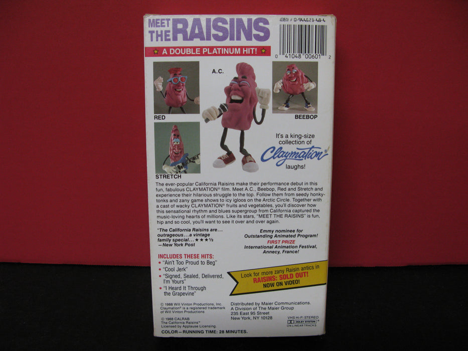 2 VHS's: The California Raisins I and II "Meet the Raisnins" & "Raisins: Sold Out"