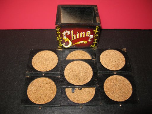 Vintage 5 Cent Shoe Shine Drink Coaster Set