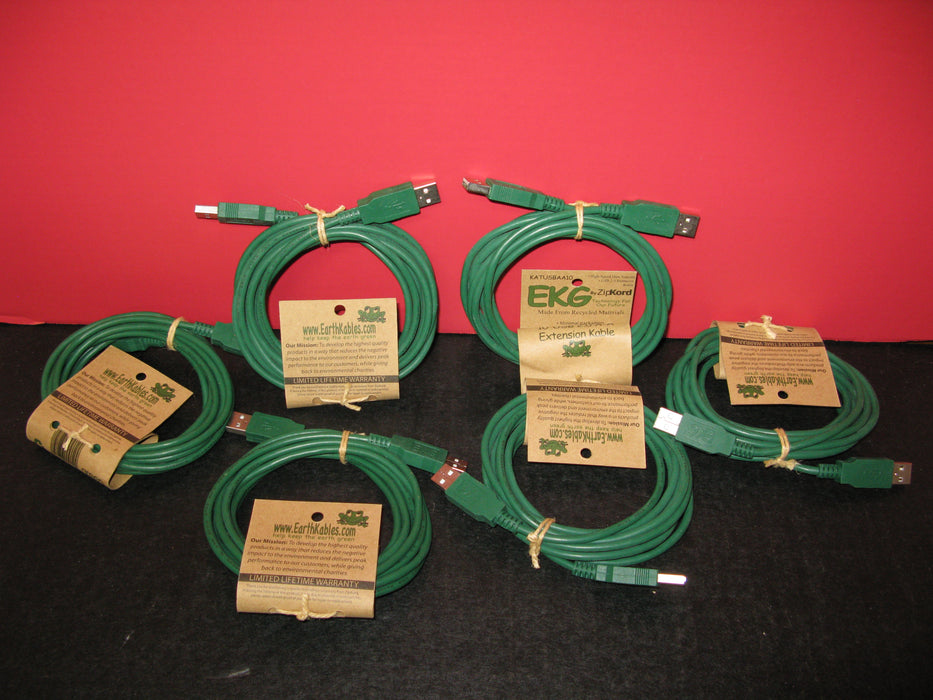 6 pairs of EKG 10' USB 2.0 A-A Extention Kable by ZipKord
