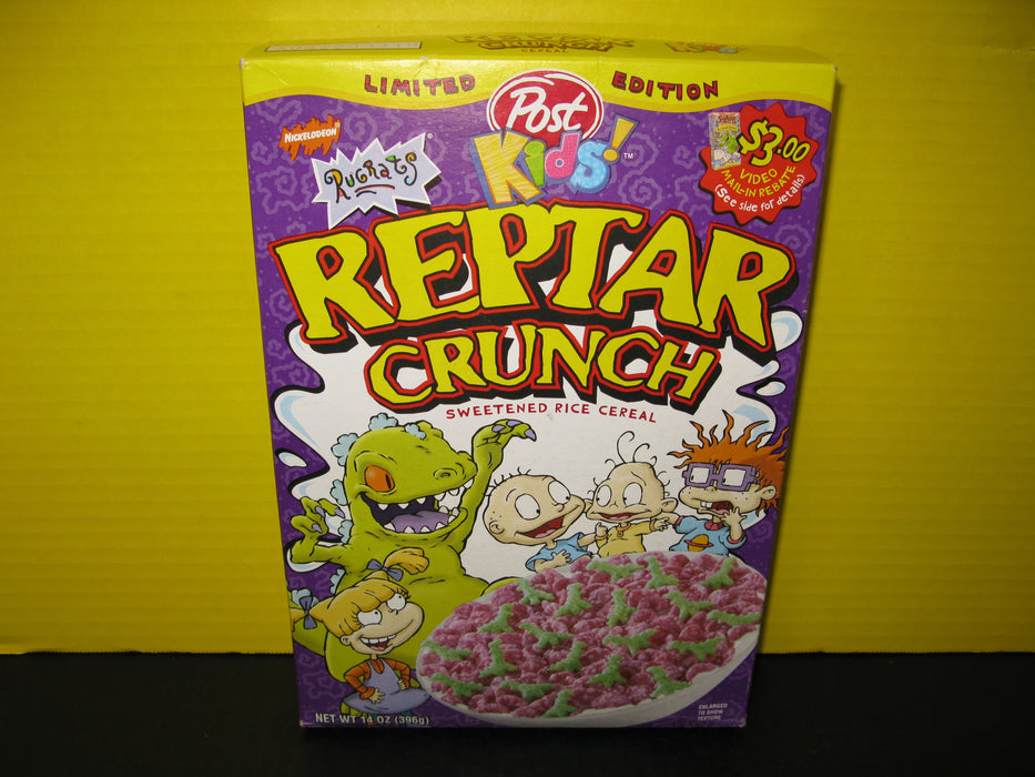 Limited Edition Nickelodeon Rugrats Post Kids! Reptar Crunch Sweetened Rice Cereal