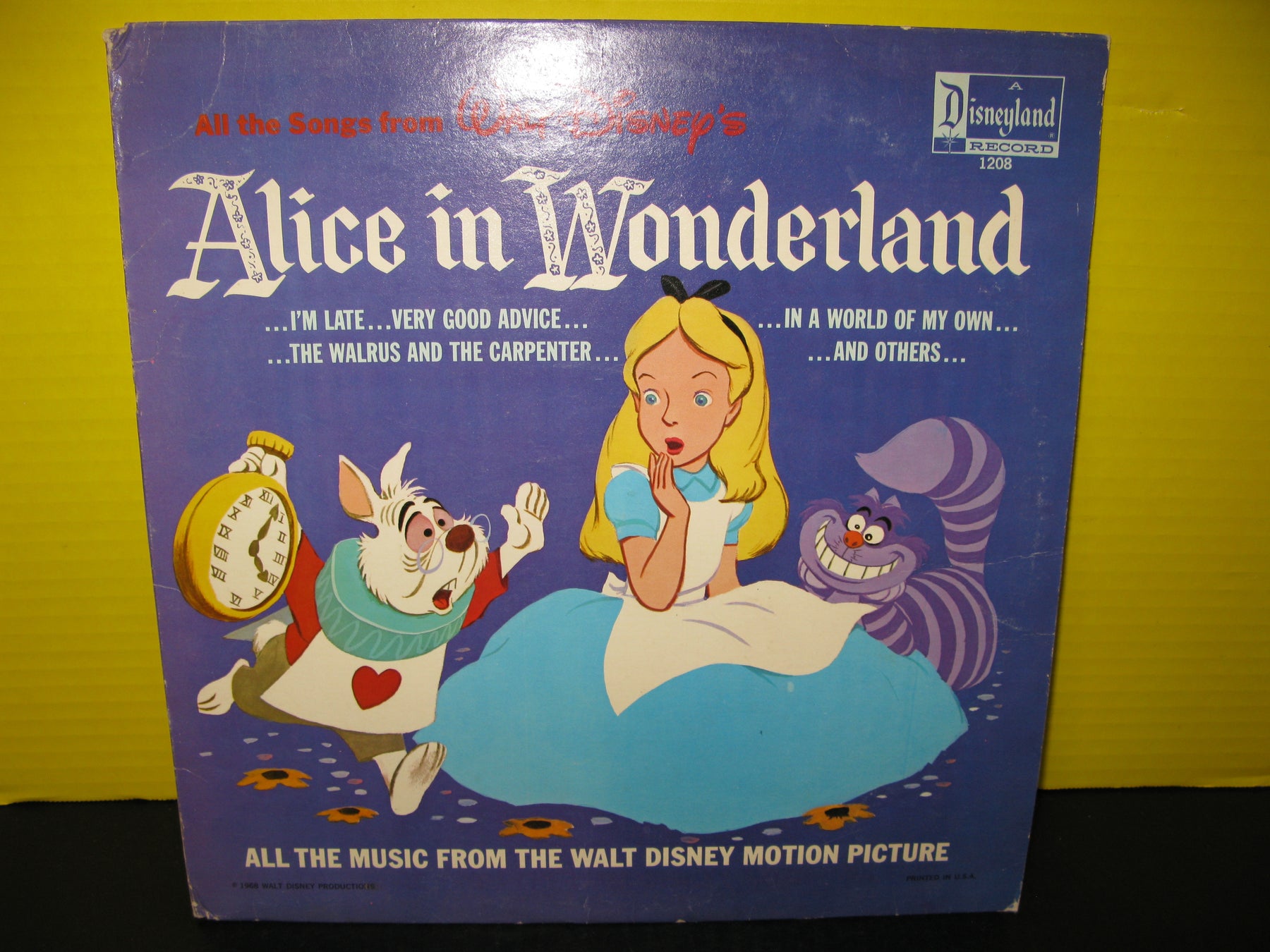 All the Songs from Walt Disney's Alice in Wonderland Disneyland Record Vinyl