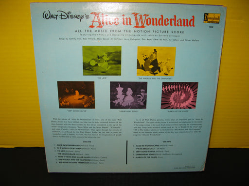 All the Songs from Walt Disney's Alice in Wonderland Disneyland Record Vinyl