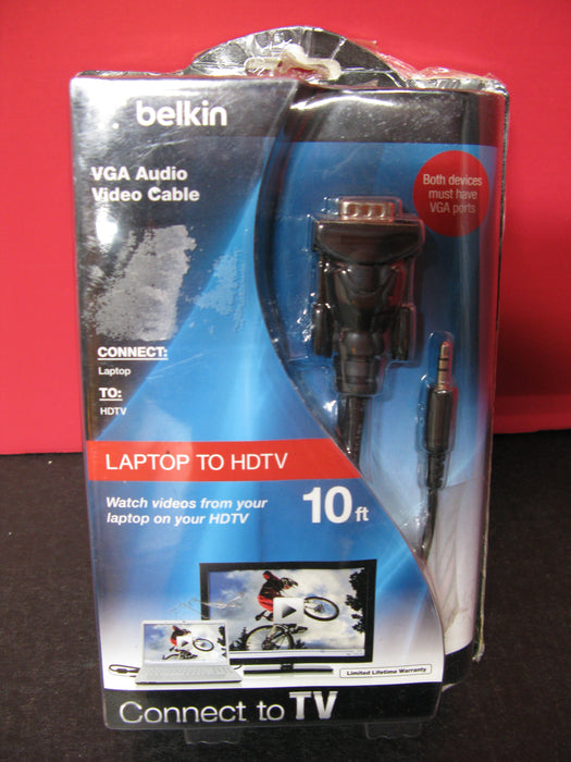 Belkin Laptop to TV 10ft Video Cable VGA Audio