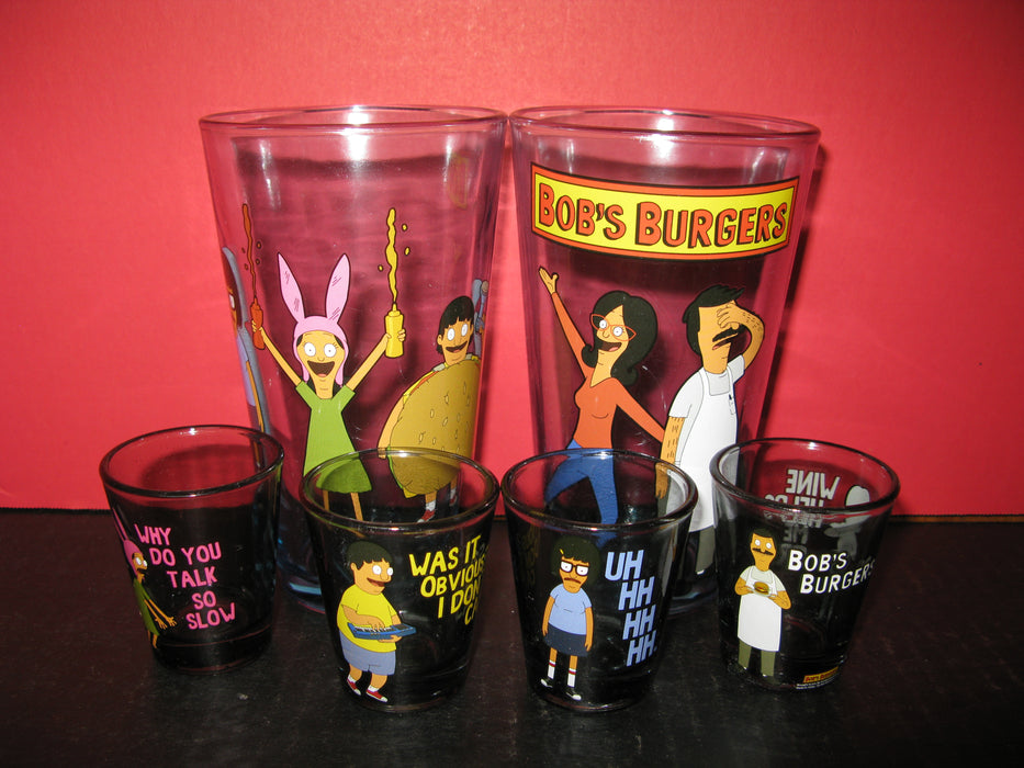 Bob's Burgers Glass Cups and Shot Glasses