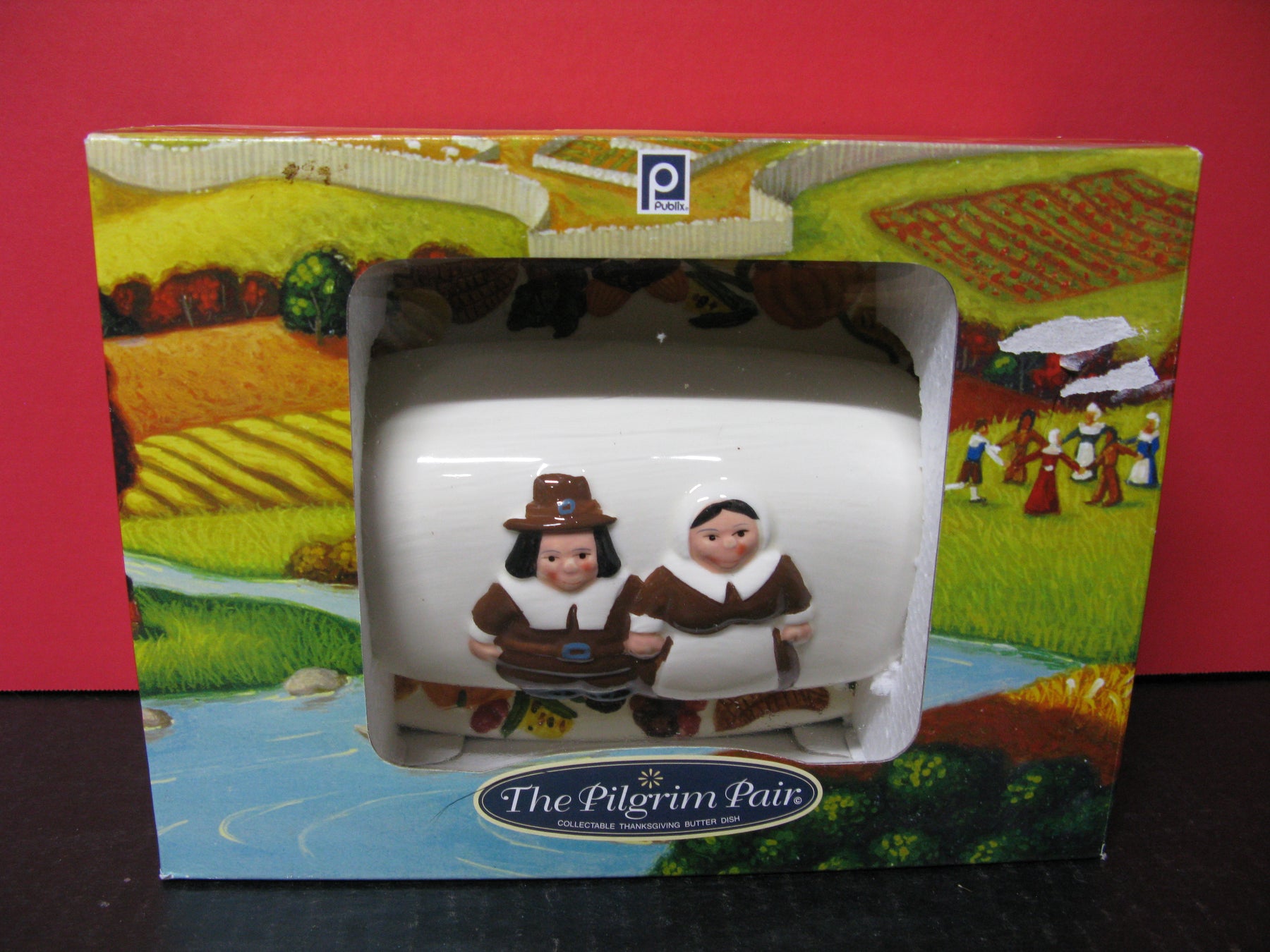 The Pilgrim Pair-Collectible Thanksgiving Butter Dish