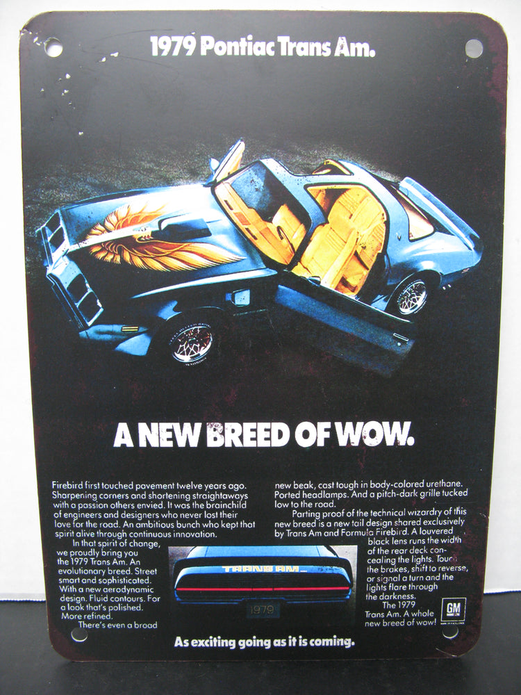 1979  Pontiac Trans Am. - A New Breed of Wow Metal Sign