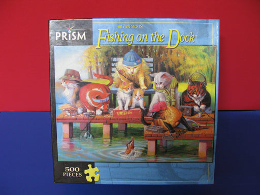 White Kitty and Fishing on the Dock Puzzle