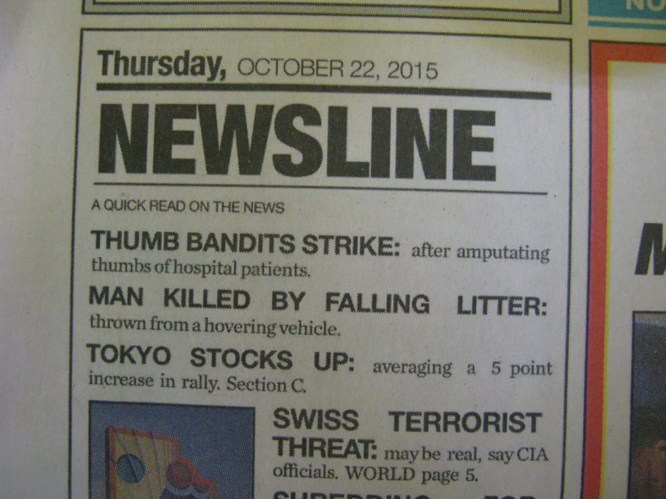 USA Today NewsLine Thursday, October 22, 2015