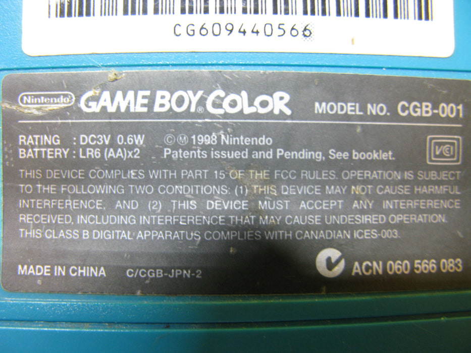 Nintendo Game Boy Color (Teal)