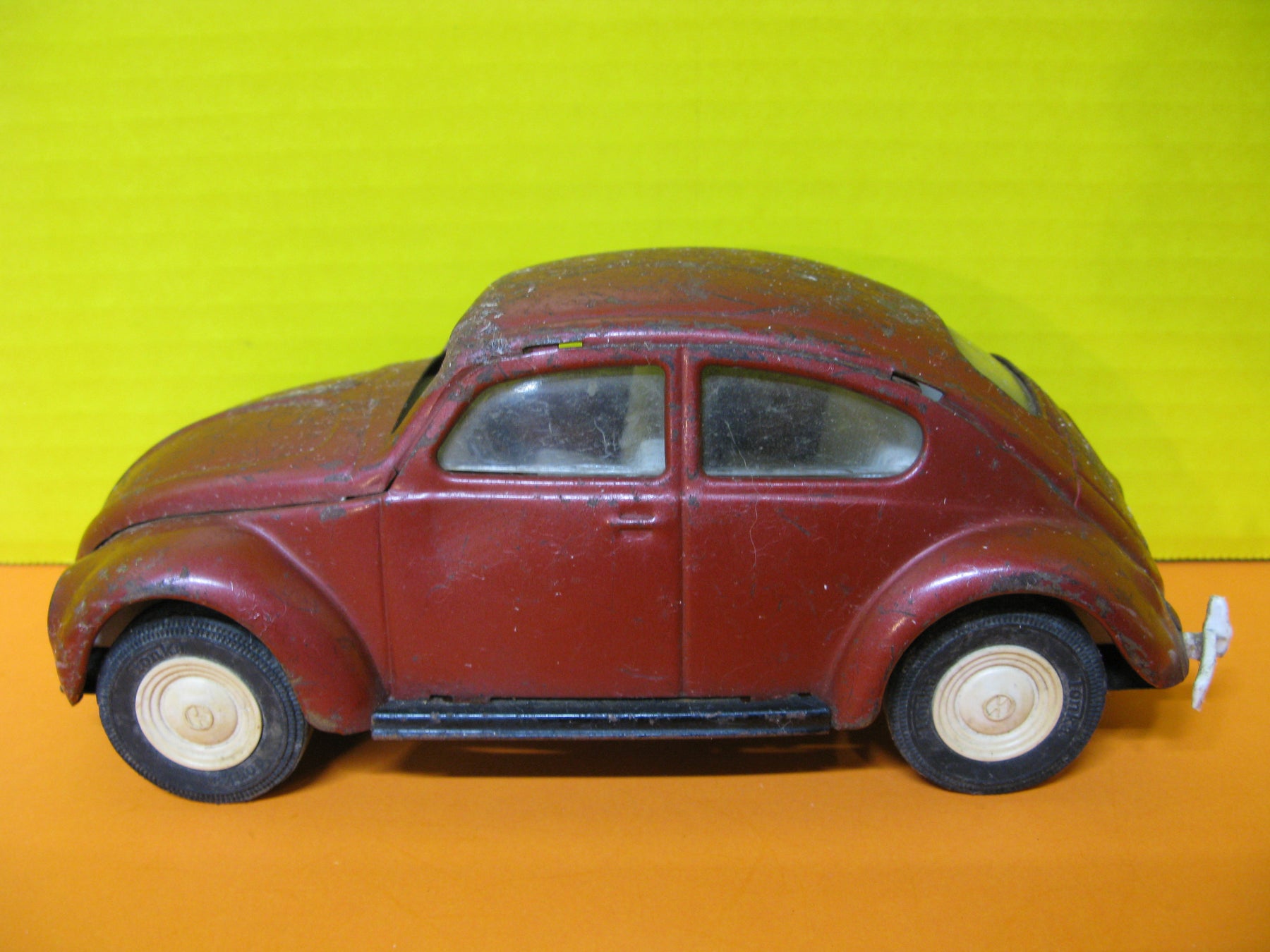 Tin Tonka VW Beetle Red Car