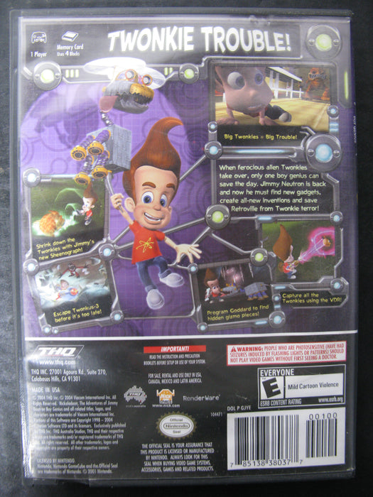 Nintendo GameCube Nickelodeon The Adventures of Jimmy Neutron Boy Genius - Attack of the Twonkies
