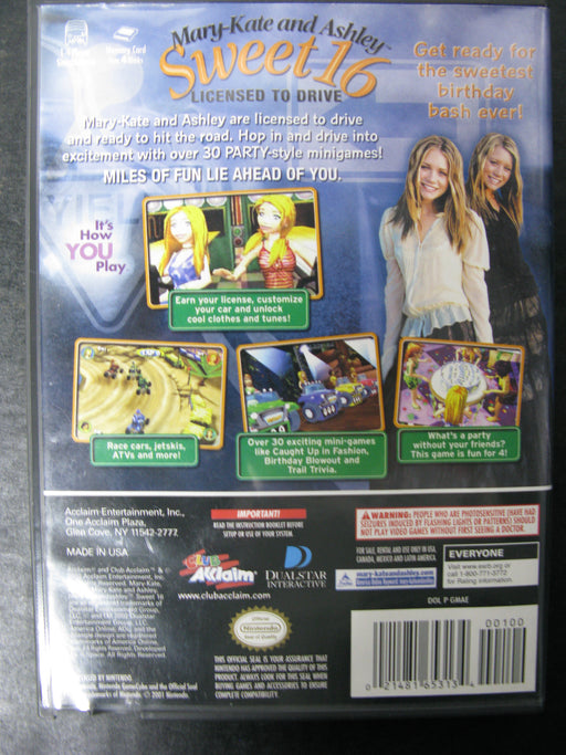 Nintendo GameCube Mary-Kate and Ashley Sweet 16 Licensed to Drive