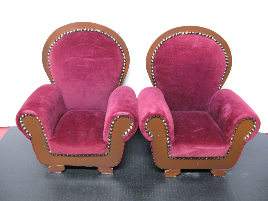 2  Velvet Chairs (14 and a half inches tall)