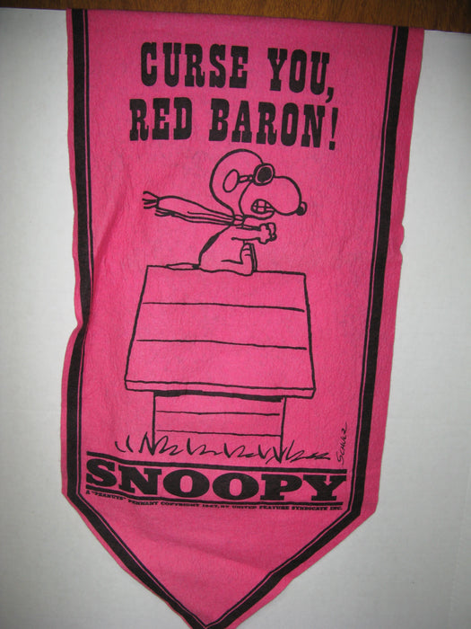 "Curse You Red Baron!" Snoopy - A Peanuts Pennant Copyright 1967, by United Feature Syndicate Inc.
