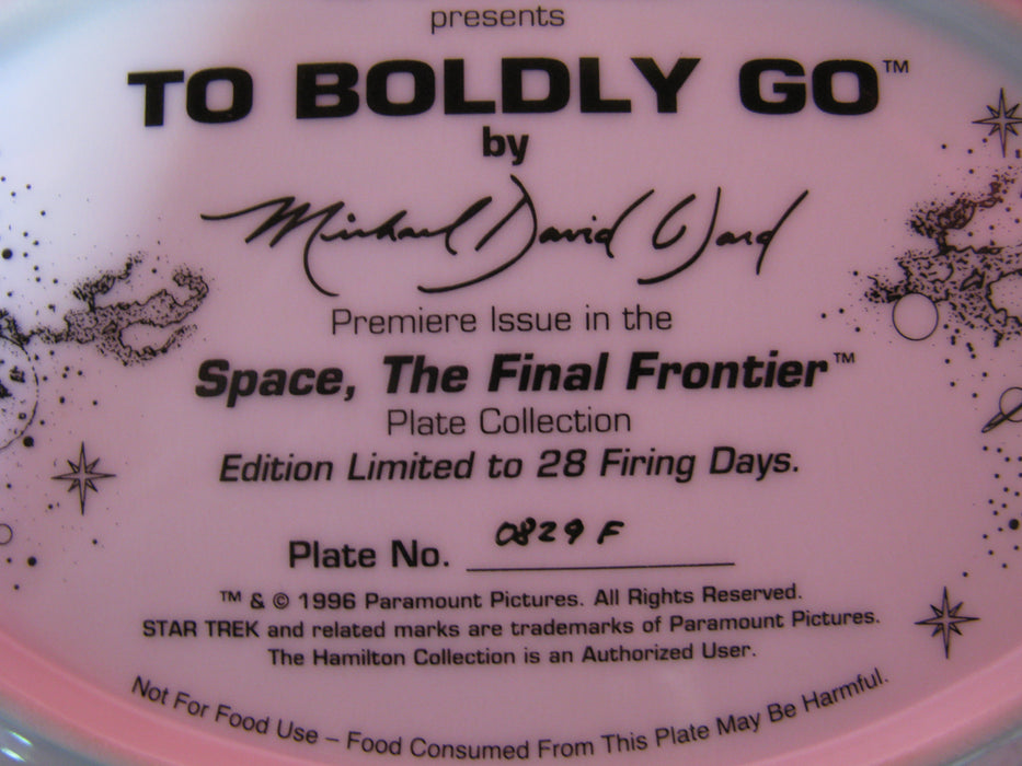 "To Boldly Go" Star Trek Collectors Plate