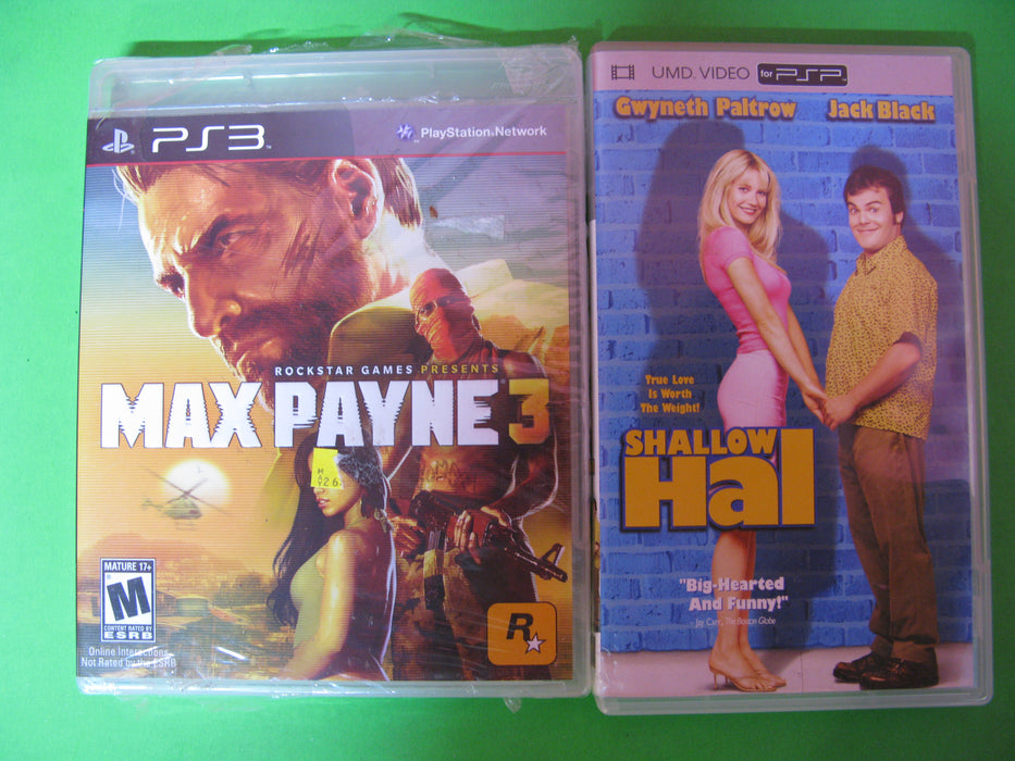 PS3 Max Payne 3 and PSP Shallow Hal UMD.Video