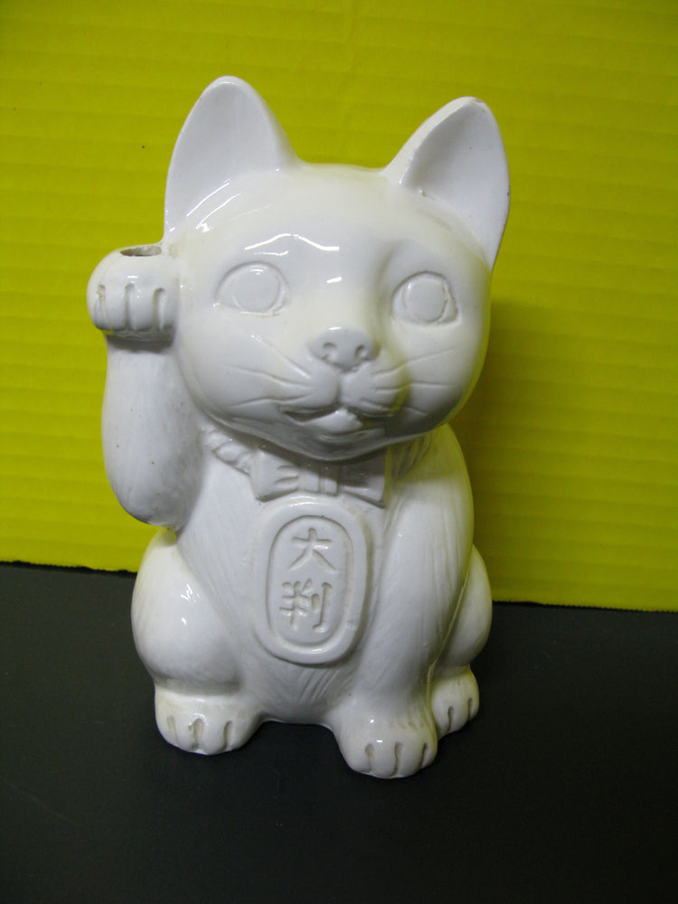 White Cat Display and Cat Mug