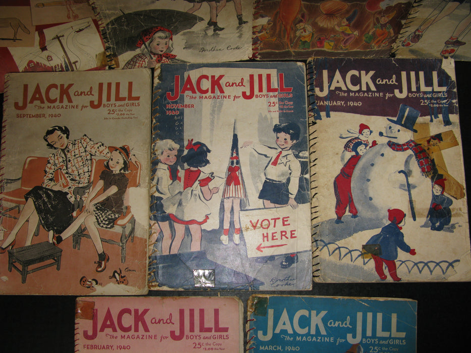 9 Jack and Jill Magazines (1940)